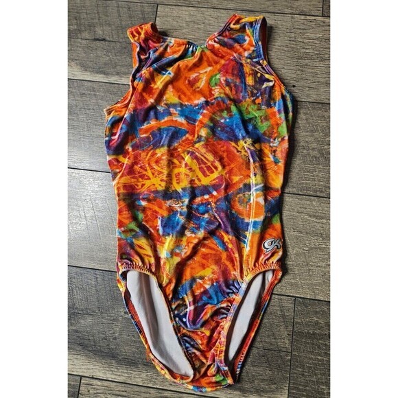 GK Velvet Gymnastics Leotard Grafitti Medium - Picture 2 of 6